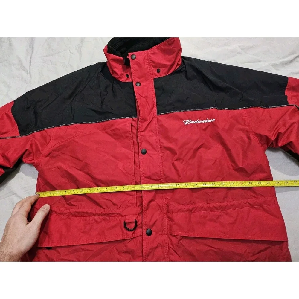 Tri-Mountain Colorado Budweiser Nylon Large Red Wind Water Proof Winter Jacket